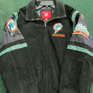Miami Dolphins Leather /Suede Jacket - 1990s Vintage NFL.